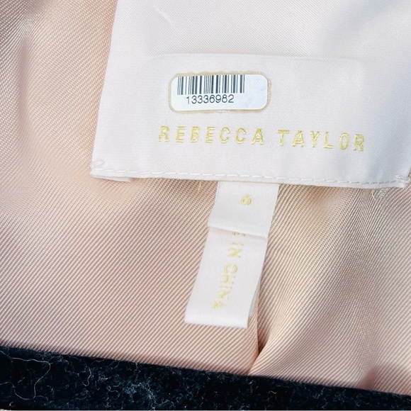 Rebecca Taylor Black Ottoman Pleated Front Blazer - Picture 4 of 7